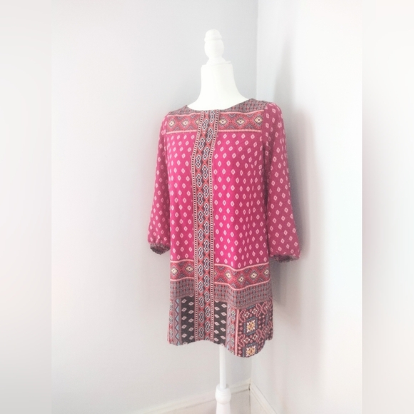 LOFT Aztec Print Shift Dress Petites XXS - Picture 2 of 5